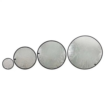 Серебристо-белый 2-в-1 портативный круглый отражатель для фотосъемки