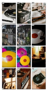 Картина на холсте - Виниловый проигрыватель, множество узоров.