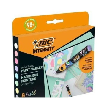 INTENSITY маркери акрилові BIC набір 12 мікс пастельні водонепроникні фломастери