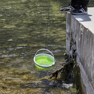 СИЛИКОНОВОЕ ВЕДРО ДЛЯ ВОДЫ, СКЛАДНОЕ, ПОРТАТИВНОЕ, С КРЫШКОЙ, УНИВЕРСАЛЬНОЕ, 5Л