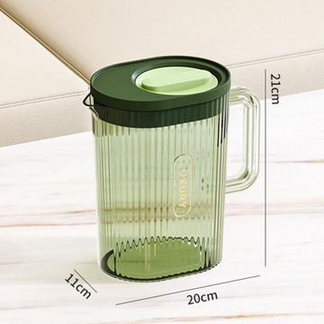 Большой кувшин для воды на 70 унций с крышкой, ручкой и фильтрующим носиком Зеленый чайник