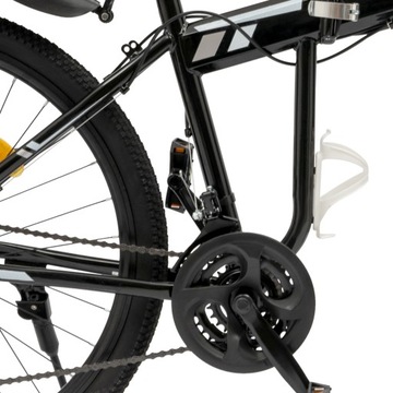 Черный складной горный велосипед, 26 дюймов, 21 скорость, механический дисковый тормоз