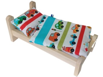 ŁÓŻKO DLA LALEK. ŁÓŻECZKO Z POŚCIELĄ BAWEŁNIANĄ