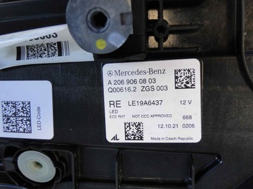 MERCEDES C CLASS W206 206 ФАРА ПРАВАЯ СВЕТОДИОДНАЯ ВЫСОКАЯ PER