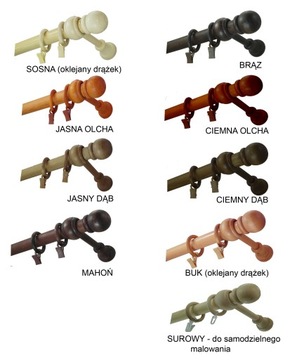 Карниз деревянный, диаметр 28, 2,4 м, одинарный, 240 см