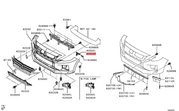 MITSUBISHI SPACE STAR MIRAGE VÝZTUHA NÁRAZNÍKU PŘEDNÍ PRAVÝ 6400J646 ORIGINÁLNÍ
