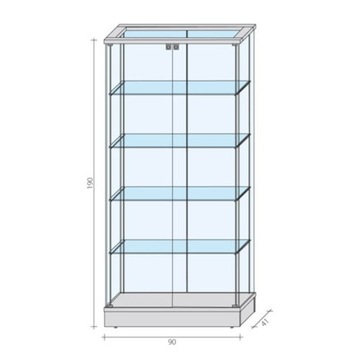 Витрина стеклянная Витрина стеклянная 90х41х190