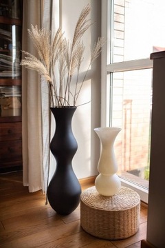 Высокая ваза, напольный флакон, матовый черный W-441B В:70см Г:23см