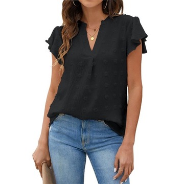 Trendy Modne T-shirty Damskie Na Lato Luźny Fason Elegancka Casualowa