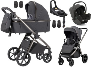 WÓZEK CARRELLO OMEGA JOIE I-SNUG 2 BAZA ADVANCE ADAPTERY EXCELLENT GREY