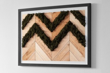 Картинка мох хроботек в рамке Елочка доски 60х40