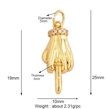 Buddha Hamsha Evil Eye Hand Charm , 18K Real Gold