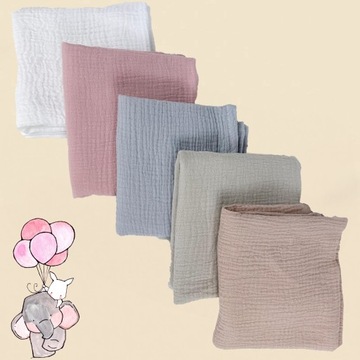 Подгузники Plumeri Muslin, набор из 5 цветов, 70х70 см.
