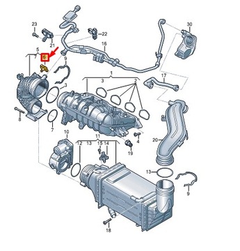 VW TAIGO CS INTAKE MANIFOLD PRESSURE SENSOR 05E906051L