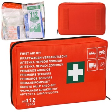 APTECZKA SAMOCHODOWA pierwszej pomocy DIN 13164 NORMA EUROPA RZEP koc BHP