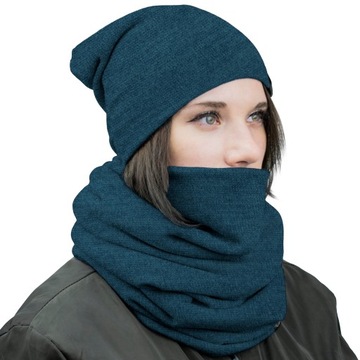 KOMPLET CZAPKA I KOMIN TUBA NA ZIMĘ JESIEŃ ROZM. M