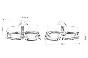 KONCOVKA TLUMIČE 250X90MM VSTUP 67MM MERCEDES