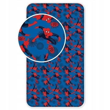 Prześcieradło bawełniane z gumką Spiderman 90x200