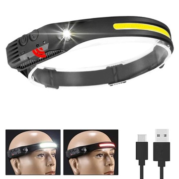 СВЕТОДИОДНАЯ ФАРА COB, РЕМЕНЬ ДЛЯ ДАТЧИКА, НАГЛАВНАЯ ФАРА USB