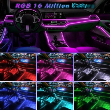 СВЕТОДИОДЫ ДЛЯ АВТОМОБИЛЕЙ ЛЕНТА RGB AMBIENT LED STRIP 6м