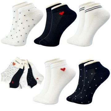 5PAR STOPKI DAMSKIE KOLOROWE BAWEŁNA PREMIUM SOCKS