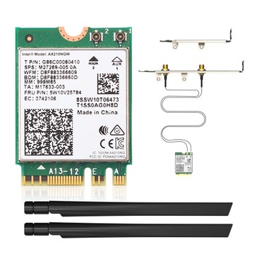 Karta sieciowa Intel WiFi 6 AX210 do komputera stacjonarnego + anteny EDUP