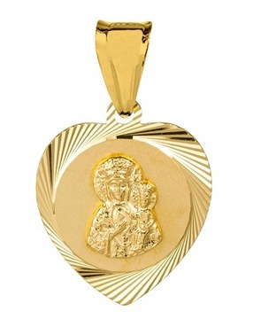 Złoty medalik Matka Boska srebro pozłacane M32