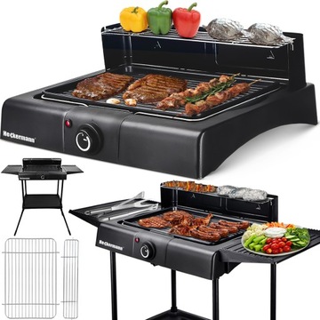 GRILL ELEKTRYCZNY OPIEKACZ ROZKŁADANY DOMOWY 2200W