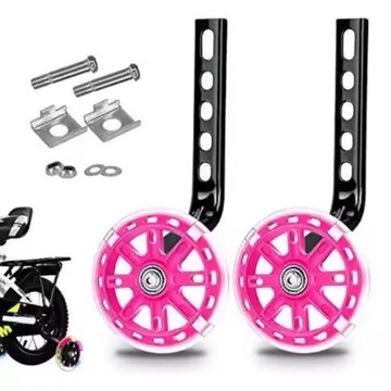 БОКОВЫЕ ПОДДЕРЖИВАЮЩИЕ КОЛЕСА ДЛЯ ВЕЛОСИПЕДА 12–20 ДЮЙМОВ, УНИВЕРСАЛЬНЫЕ ЦВЕТНЫЕ СВЕТЯЩИЕСЯ СВЕТОДИОДНЫЕ КОЛЕСА