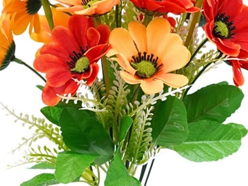 БУКЕТ ИСКУССТВЕННЫХ ЦВЕТОВ 39 см ПОЛНЫЙ БУКЕТ ДЛЯ ЦВЕТОК КРЕМОВАЯ ВАЗА