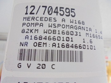 MERCEDES A W168 ČERPADLO SERVA A1684660101 1,6
