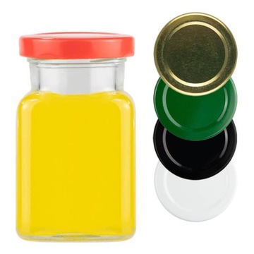 5x SZKLANY SŁOIK SŁOICZEK KWADRATOWY 150ML DŻEM