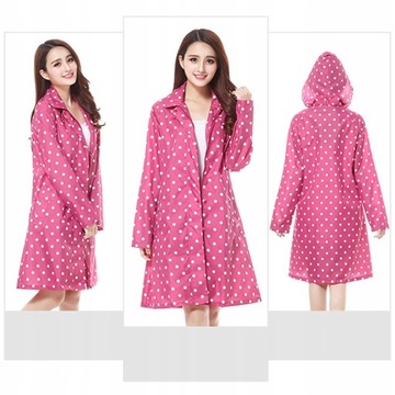 Непромокаемая дождевик с принтом и капюшоном, женская