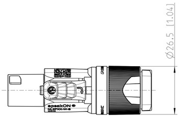 2-контактный разъем SPEAKON для кабеля NEUTRIK NL2FXX-W-S.