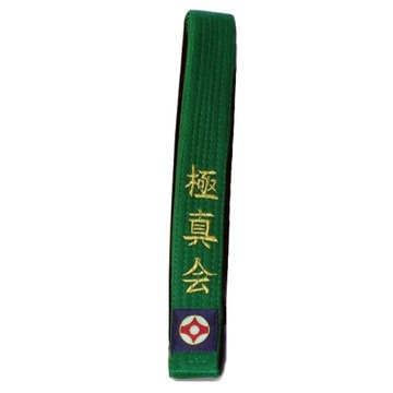 Zielony Pas Karate do Kimona napis Kyokushin 220 cm