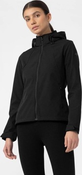 KURTKA PRZEJŚCIOWA SOFTSHELL Z KAPTUREM DAMSKA 4F GŁĘBOKA CZERŃ H4Z22 r XL