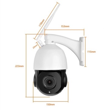 НАРУЖНАЯ ВРАЩАЮЩАЯСЯ КАМЕРА С 30-кратным ЗУМОМ SIM GSM 5MPX