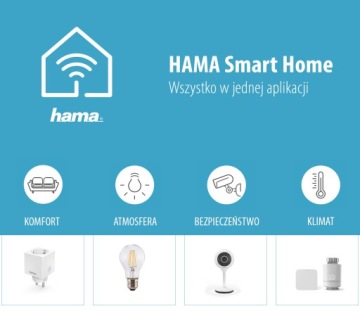 Приложение Smart Home Hama с двойным выключателем света и Wi-Fi