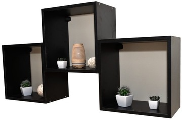 ПОЛКА ПОДВЕСНАЯ НАСТЕННАЯ KUBIK ЧЕРНАЯ 20X20