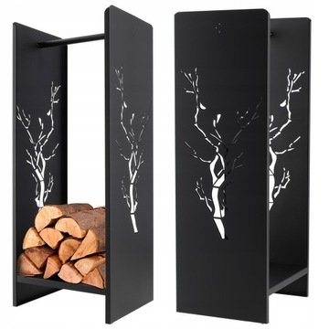 STOJAK NA DREWNO KOMINKOWE OPAŁOWE METAL MAT 90 CM