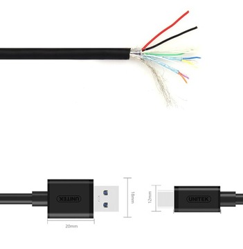 КАБЕЛЬ FAST USB USB Type-C Кабель USB 3.1 UNITEK черный 1м x 10 шт.