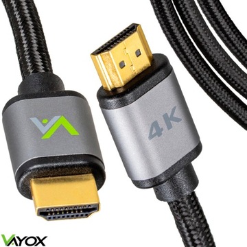 KABEL HDMI 2.0 PRZEWÓD DO TV PC DEKODERA 4K HD 144Hz SLIM MIEDŹ 3m VAYOX