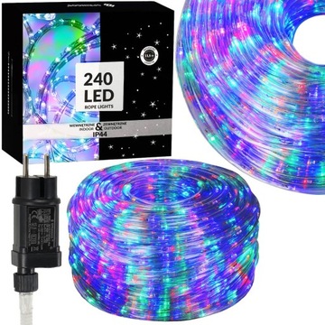 НАРУЖНЫЕ ШЛАНГОВЫЕ СВЕТИЛЬНИКИ РАЗНОЦВЕТНЫЕ 240 СВЕТОДИОДНЫХ СВЕТЯЩИХСЯ ПОЛОСКА РОЖДЕСТВЕНСКАЯ ЕЛКА