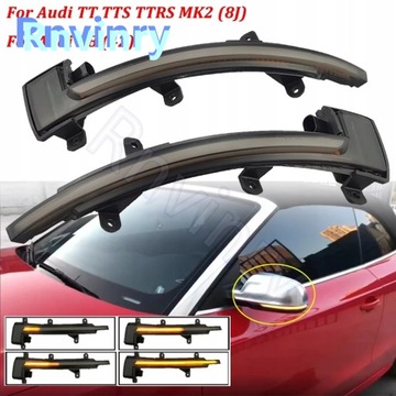 Rnvinry LED dynamiczny kierunkowskaz dla Audi TT TTS MK2 8J 2007-2014 TTRS