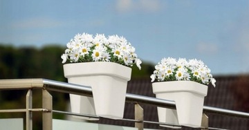 ЦВЕТОЧНЫЙ ГОРШОК ДЛЯ БАЛЮСТРАДЫ ТЕРРАСА БАЛКОН САД ЦВЕТОЧНЫЙ ГОРШОК ЦВЕТОЧНАЯ КЛУМБА КОРИЧНЕВЫЙ