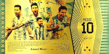 MESSI ARGERNTYNA Kolekcjonerski Zestaw Banknotów Pozłacany PREZENT