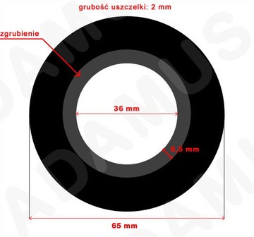 Uszczelka spłuczki dolnopłuka zaworu nr 07 K-ce