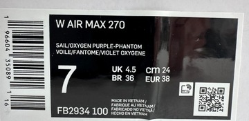 Buty Nike Air Max 270 W rozmiar 38