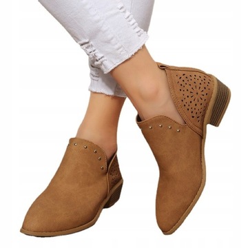 MODA BOTKI DAMSKIE WIOSENNE ZAMSZOWE BUTY