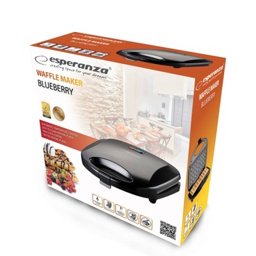 Вафельница 2 больших хрустящих вафли Вафельница ESPERANZA WAFFLE MAKER